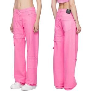 1017 ALYX 9SM Pink Oversized Cargo Jeans - XXS - NWT